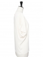 Top épaules nues manches courtes en soie blanc crème Prix boutique 900€ Taille 36