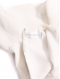 Ivory white ruffled wool crepe dress Retail price $625 Size 38