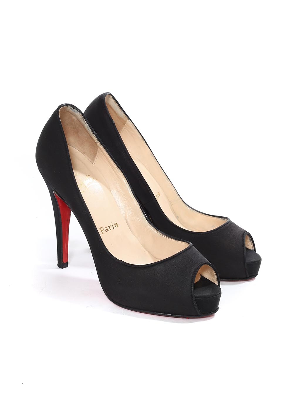 CHRISTIAN LOUBOUTIN Black high heel peep toe pumps Retail €550 Size 35.5