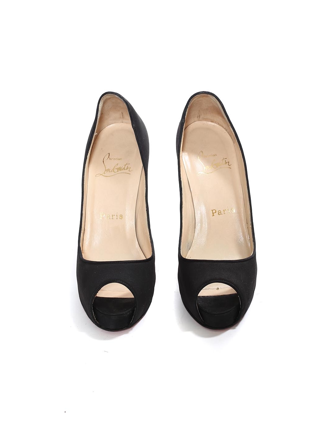 CHRISTIAN LOUBOUTIN Black high heel peep toe pumps Retail €550 Size 35.5