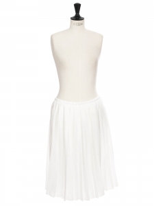 Low waist white pleated midi skirt Size 38