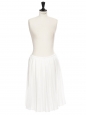Low waist white pleated midi skirt Size 38