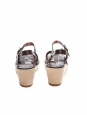 Dark brown leather and ecru beige suede wedge sandals NEW Retail price €295 Size 39