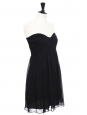 ASTI black silk and jersey strapless short dress Retail price €426 Size 38