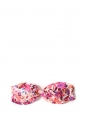 Pink, burgundy, blue and white floral print bandeau bikini top Size 38