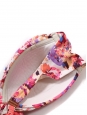 Pink, purple and white floral print bandeau bikini top Size 38