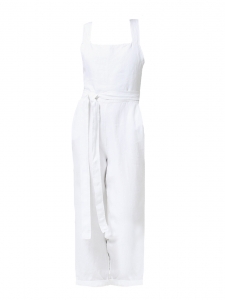 Salopette pantalon SHORE JUMPSUIT  dos bretelles croisées en lin blanc Prix boutique 160€ Taille S