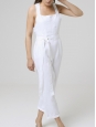 Salopette pantalon SHORE JUMPSUIT  dos bretelles croisées en lin blanc Prix boutique 160€ Taille S
