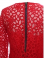 Robe Kawai Harlem manches longues en dentelle de coton rouge Px boutique 500€ Taille XS
