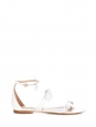 Sandales plates MIKE en cuir blanc et petit noeud Prix boutique 540€ Taille 41