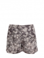 Grey and cream floral printed silk shorts Retail price €450 Size XS