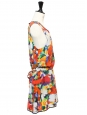 Robe Garden sans manche en soie fleurie multicolore Prix boutique 450€ Taille 38