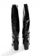 Black patent leather knee high boots Retail price €1300 Size 36.5