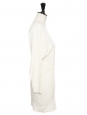 Long sleeves round neckline cream white cotton dress Size 36