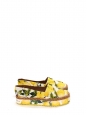 Lemon yellow, green and white citrus print brocade platform espadrilles Retail price €639 Size 40