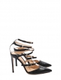 CAREY Black leather strappy triple buckled pumps Retail price €950 Size 38 