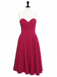 Strawberry red off-the-shoulder cinched cady midi dress Retail price €795 Size 38
