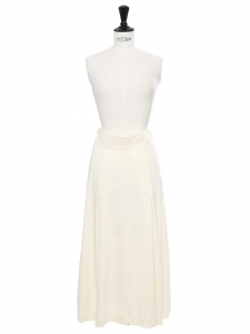 Cream white jersey high waist maxi skirt Retail price €600 Size 34
