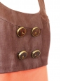 Summer 2007 brown and orange cotton sleeveless dress Retal price 2000€ Size 40