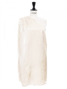 Robe asymétrique en satin beige crème Px boutique 550€ Taille 36