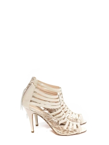 Multi strap eggshell /white leather stilettos sandals NEW Retail price 700€ Size 37.5