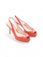 Coral pink patent leather heel sandals Retail price €550 Size 36.5