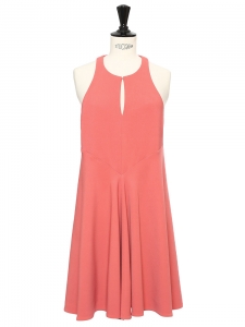 Honeysuckle pink jersey sleeveless fit and flare dress Retail price €600 Size XS