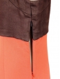 Rare robe en coton marron et rouge orange été 2007 Px boutique 2000€ Taille 40