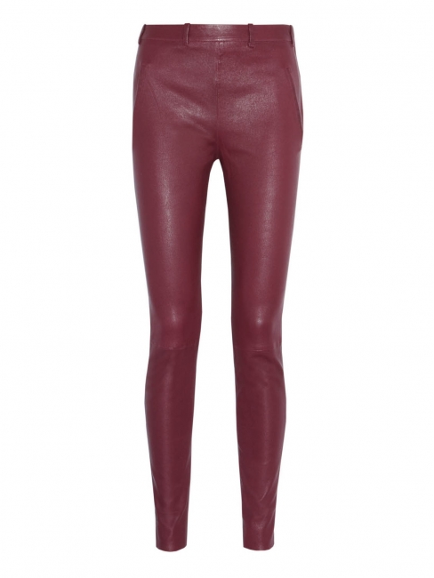 Louise Paris - ACNE STUDIOS Burgundy red leather slim pants Retail ...