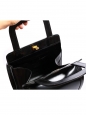 Small black leather handbag