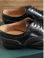 Chaussures plates Richelieu Oxford en cuir poli noir Px boutique 590€ Taille 37