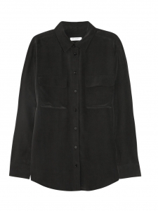 Signature black silk long sleeves shirt Retail price $244 Size S