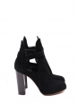 Black suede low boots with wooden heels Retail price €950 Size 39.5