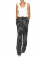 Black and white polka dot crepe wide-leg pants Retail price €175 Size S