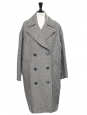 Manteau POISY DAY long oversized gris chiné NEUF Prix boutique 700€ Taille 36 à 42