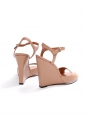 Sandales compensées à bride cheville en cuir lisse nude rosé NEUVES Prix boutique 700€ Taille 37