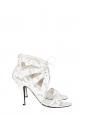 Ankle white leather and lace heel sandals NEW Retail price €640 Size 38