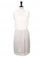 Pearl grey satin straight skirt with elasticated waist Retail price €800 Size 38