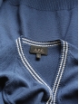 V neck blue light cotton cardigan with white stripes Size M