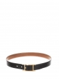 HAPI 24mm black leather belt with gold buckle Prix boutique 635 Size 85
