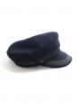 Navy blue wool felt Breton yachting cap Size 57
