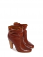 Tan brown cut-out leather ankle boots Retail price €750 Size 37