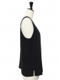 Black silk crepe de chine Iconic tank top Retail price €390 Size 38