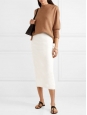 High waist white strech midi skirt Retail price €400 Size XS