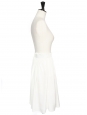 High waist midi length white silk draped skize Size 38