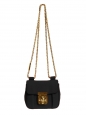 Steal blue grained leather mini ELSIE cross body bag Retail price €850