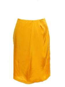 Jupe TWILL droite plissée jaune miel Px boutique 250€ Taille 36