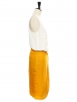 Honey yellow pleated straight cut skirt Retail price €250 Size 36