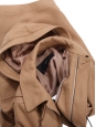 Tan brown wool hooded duffle coat Retail price €400 Size 40