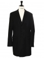 Manteau Homme long en laine et cachemire noir Prix boutique 450€ Taille 52